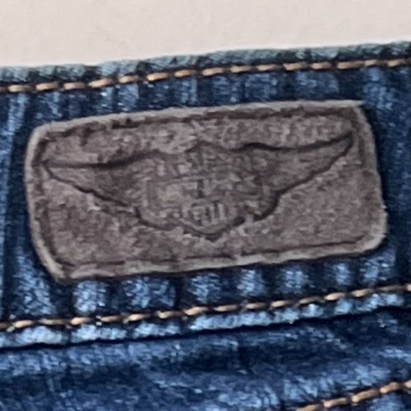 Gently Worn Harley-Davidson Jeans Low Rise Boot Cut Embroidered Y2K Medium Wash - Picture 15 of 15